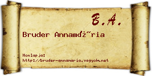 Bruder Annamária névjegykártya